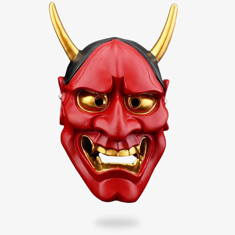 Mascara de Hannya tradicional de resina roja