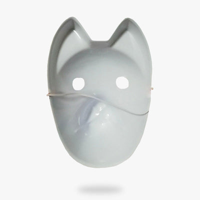 Máscara japonesa de zorro con cordón elástico y aberturas para los ojos