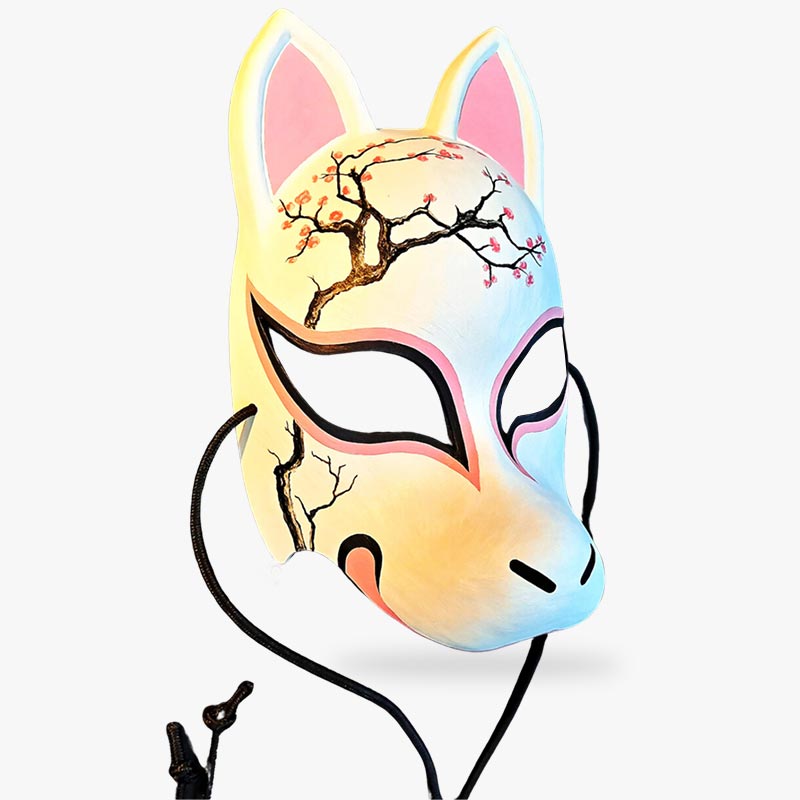 Mascara kitsune japonesa hecha a mano