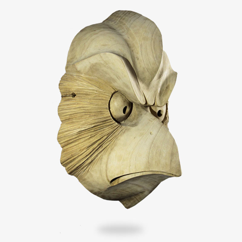 Máscara Noh de animal que representa al demonio Tengu de la tradición sintoísta