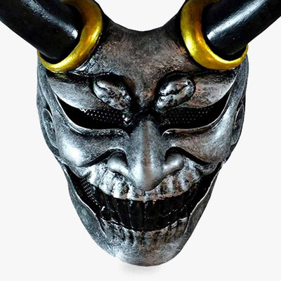 Máscara oni artesanal para cosplay y decoración japonesa
