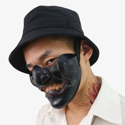 Accesorio de máscara oni samurái para disfraz de cosplay