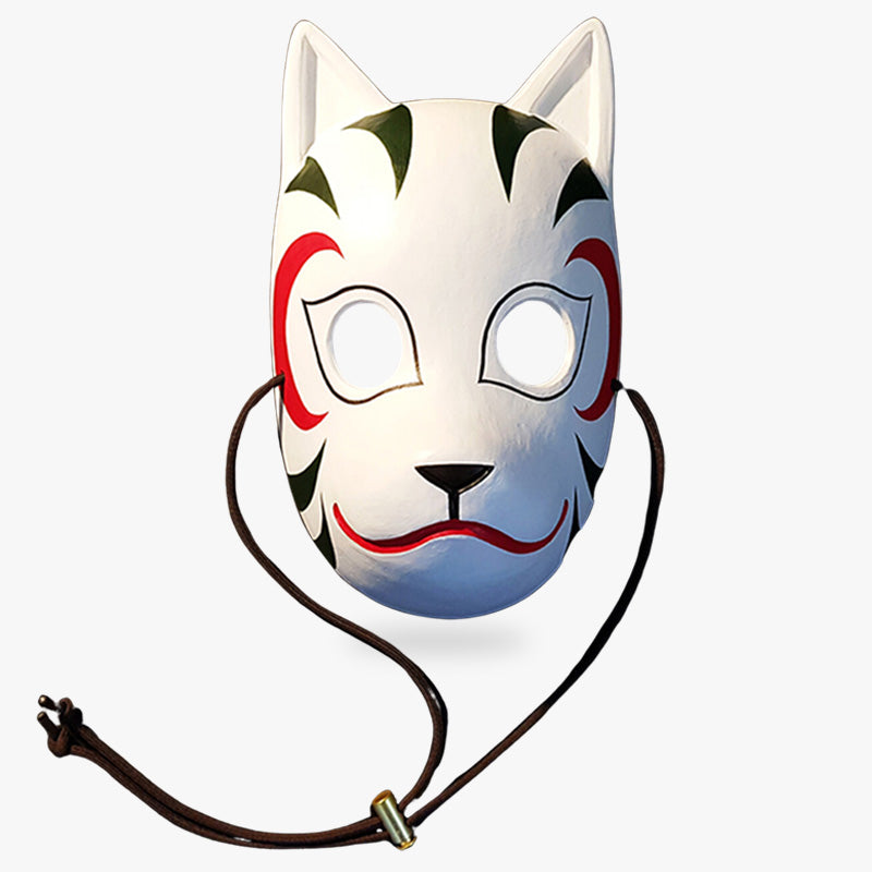 Mascara zorro japonesa hecha a mano con materiales de calidad