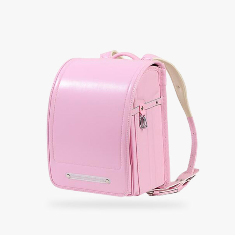 Mochila randoseru japonesa de cuero con tirantes acolchados para escolares