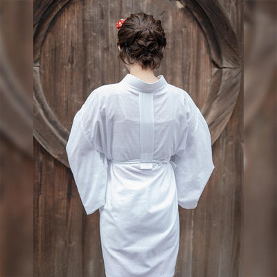 Nagajuban blanco para mujer, prenda interior de kimono en tejido suave