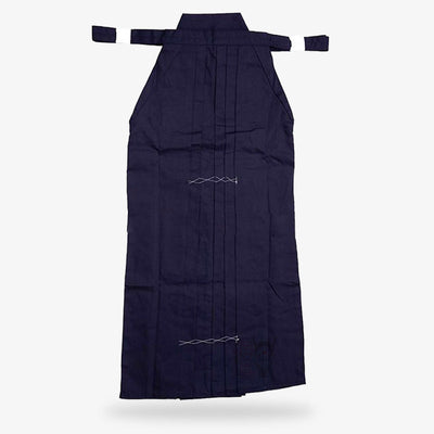 Pantalón hakama aikido azul usado para práctica de artes marciales japonesas