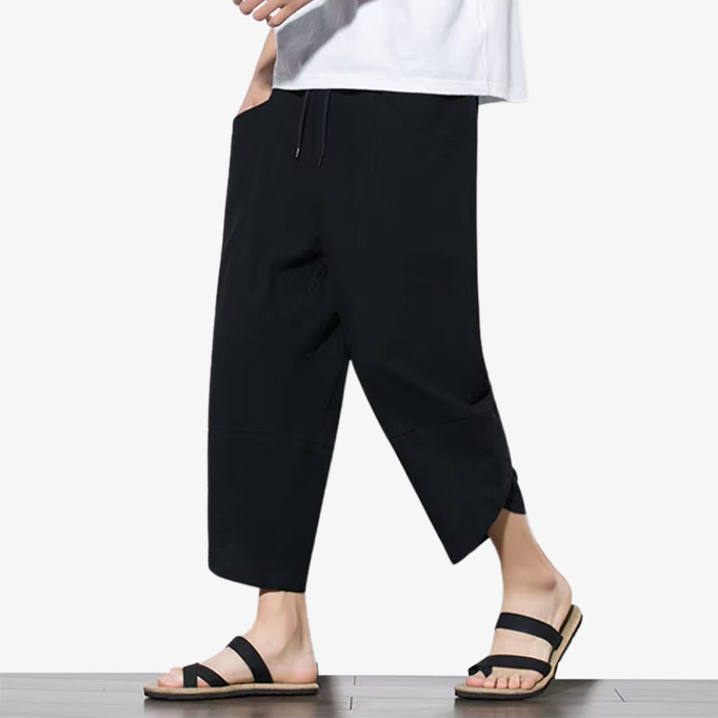 Pantalón japonés casual de corte recortado