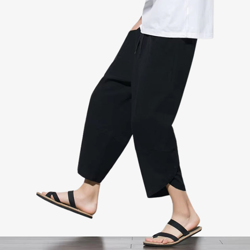 Pantalón japonés de estilo casual con caída relajada