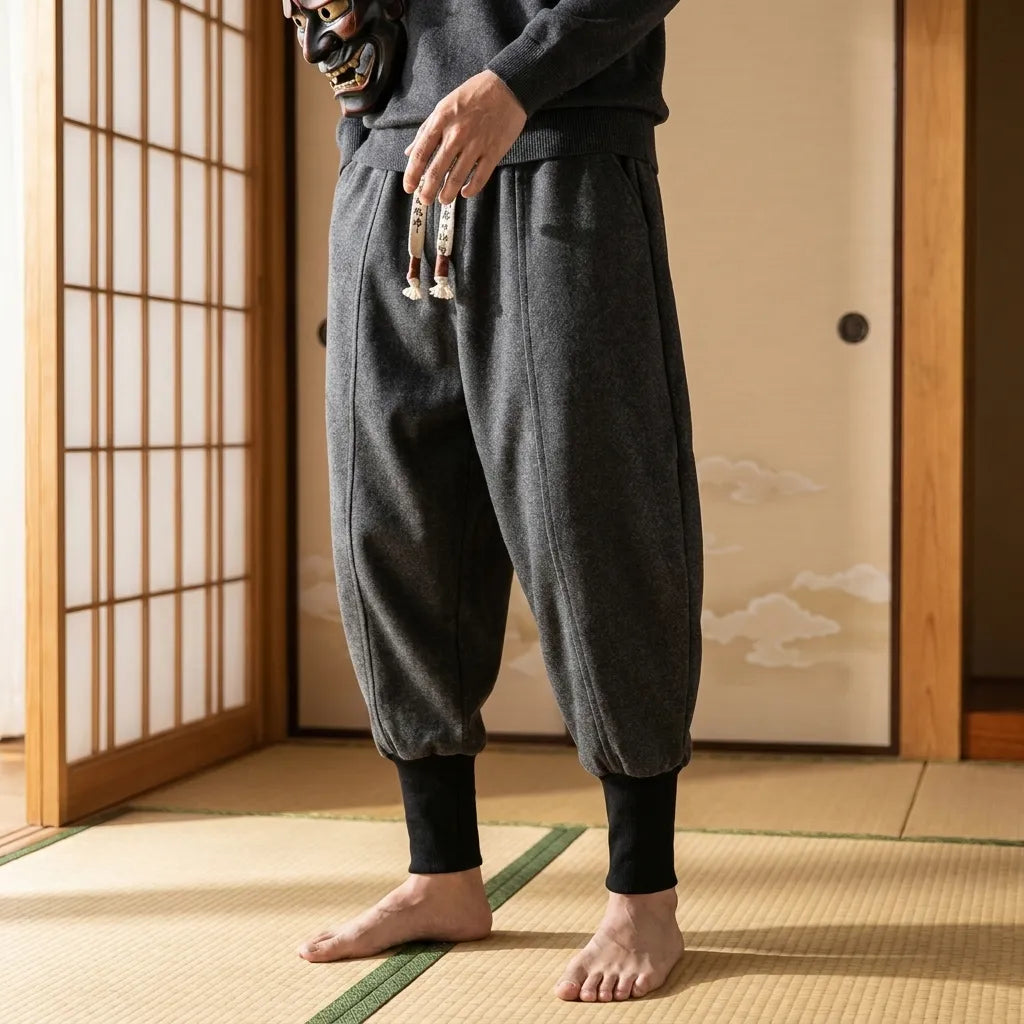 Pantalón ninja japonés vista frontal