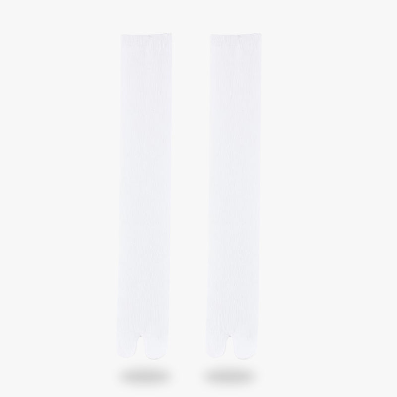 Par de calcetines tabi blancos de estilo colegiala japonesa, punta dividida