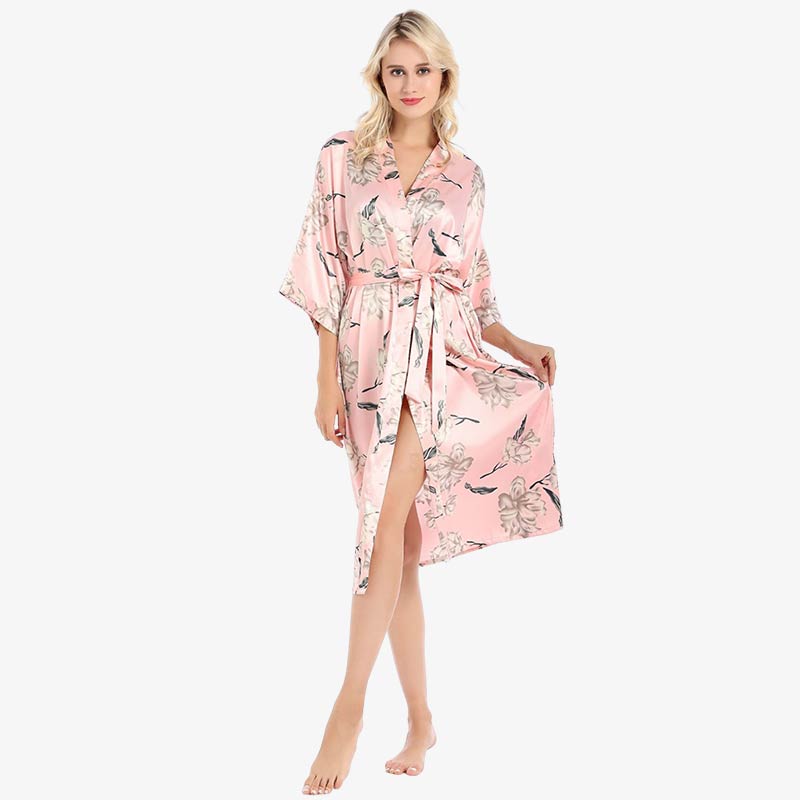 Pijama kimono japonés de mujer con mangas 3/4