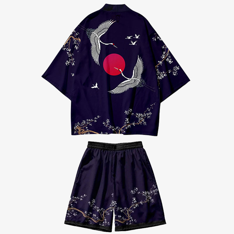 Conjunto kimono Tsuru para hombre visto de frente