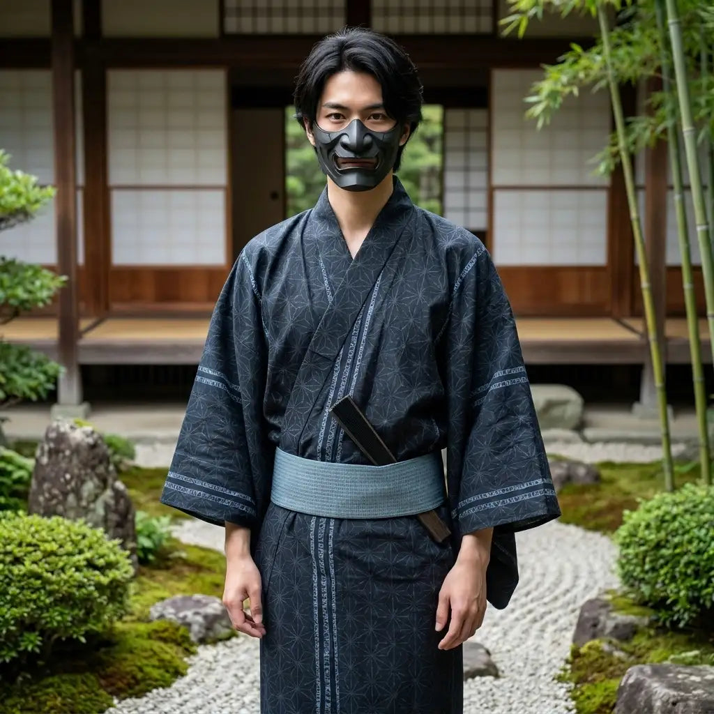Ropa japonesa hombre con motivo Wagara