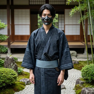 Ropa japonesa hombre con motivo Wagara