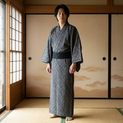 Samurai Yukata para hombre visto de frente