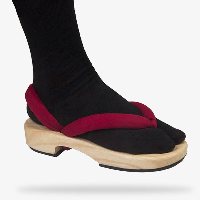 Sandalias geta de madera estilo ninja para cosplay