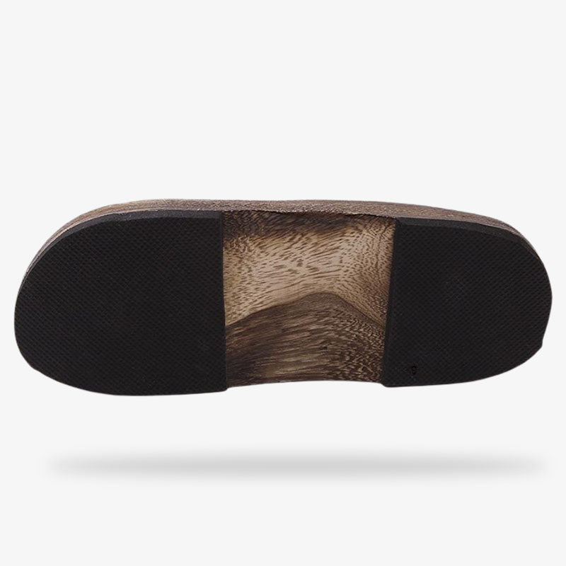 Sandalias zori antideslizantes fabricadas con caucho y madera de calidad