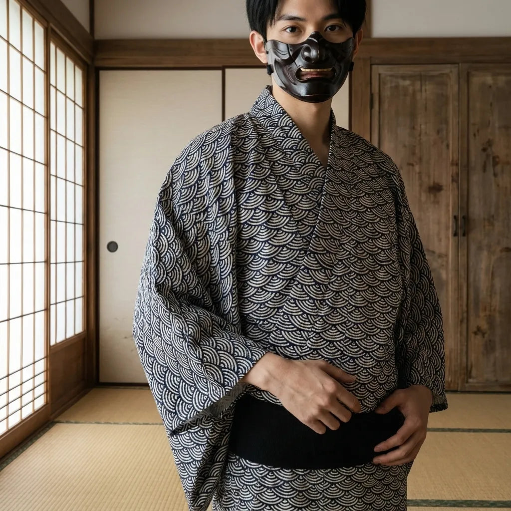 Seigaiha Kimono vista frontal