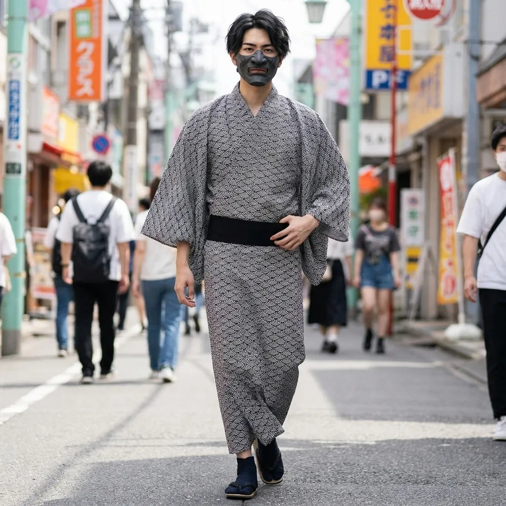 Seigaiha Kimono vista posterior