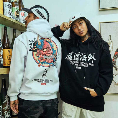 Sudadera con demonio oni inspirada en Irezumi
