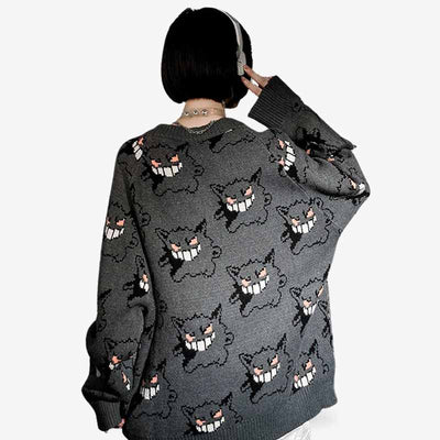 Sudadera Gengar hecha de tejido suave y cómodo con un diseño llamativo