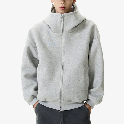 Sudadera Harajuku de algodón gris con estética oversize del streetwear de Tokio