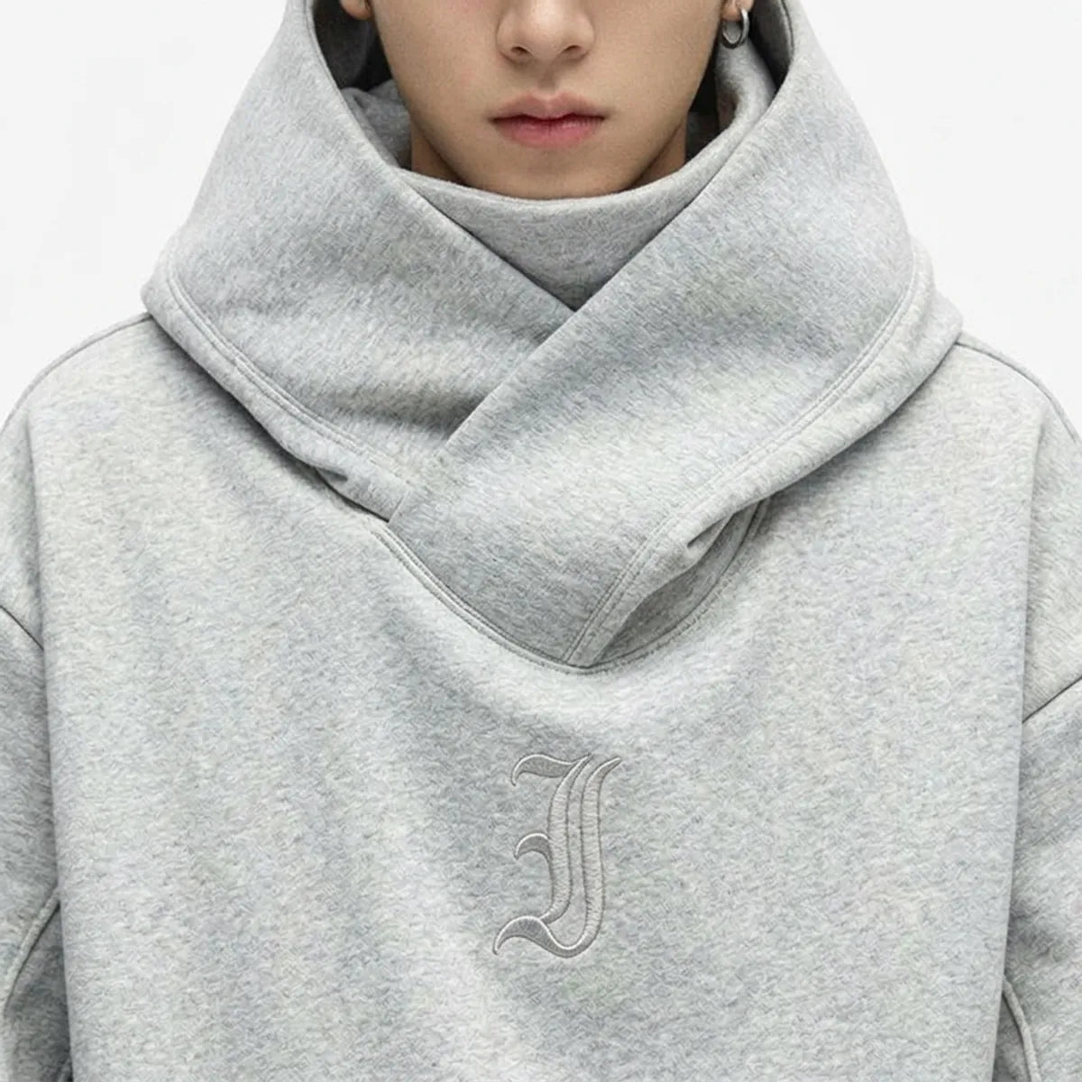 Sudadera Harajuku gris streetwear