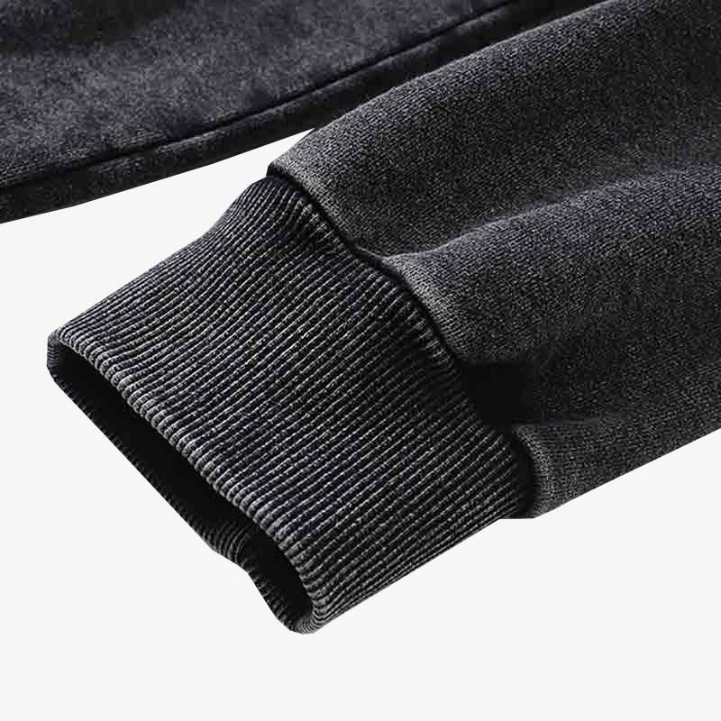 Manga de sudadera japonesa en algodón negro con acabado suave