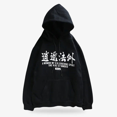 Sudadera con kanji bordado estilo urbano