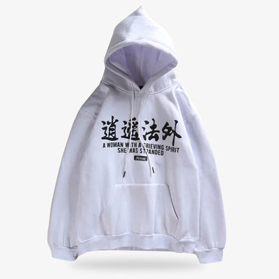 Sudadera oni blanca de algodón grueso