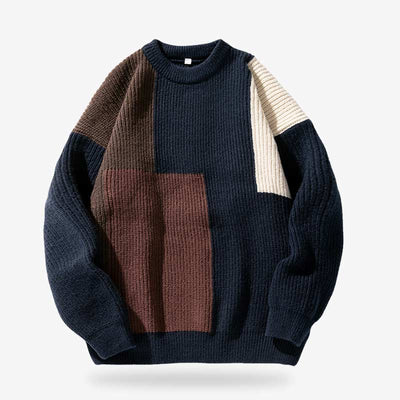 Sudadera oversize japonesa azul marino de estilo Harajuku