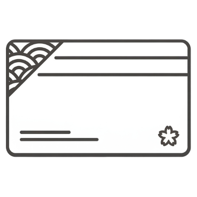 Tarjeta de pago japonesa con diseño de flores de sakura y ondas japonesas