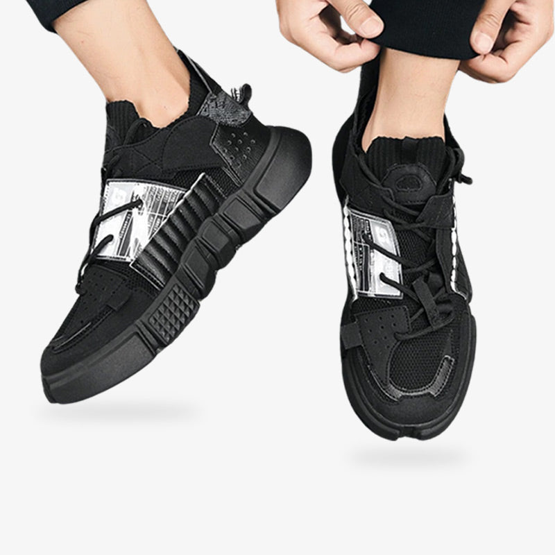 Tenis Harajuku negros que combinan comodidad deportiva con la estética colorida del street style japonés