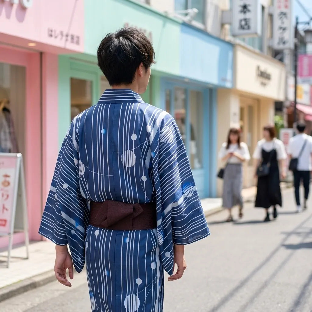 Yukata hombre en tono azul similar
