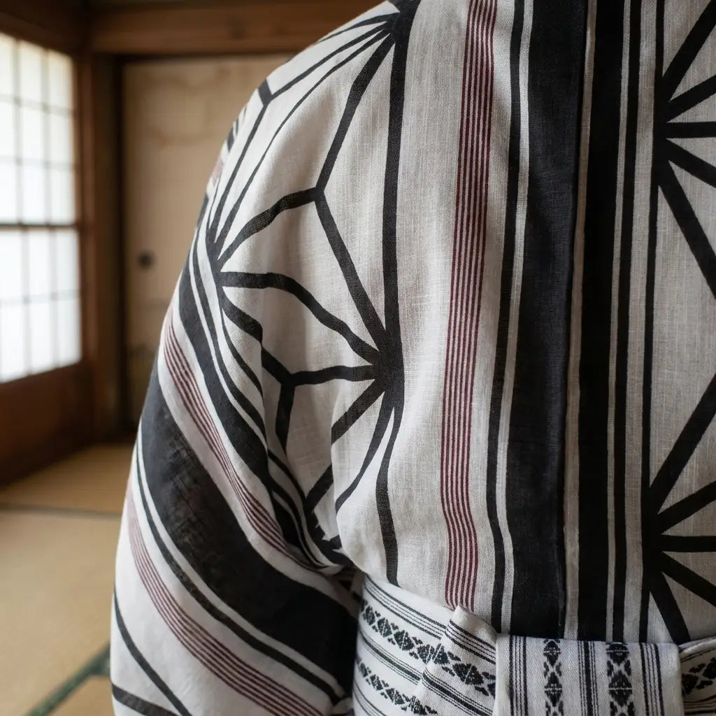 Yukata hombre con motivos tradicionales japoneses