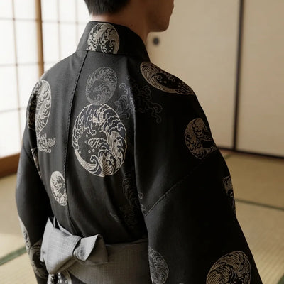 Yukata hombre para verano en tono oscuro