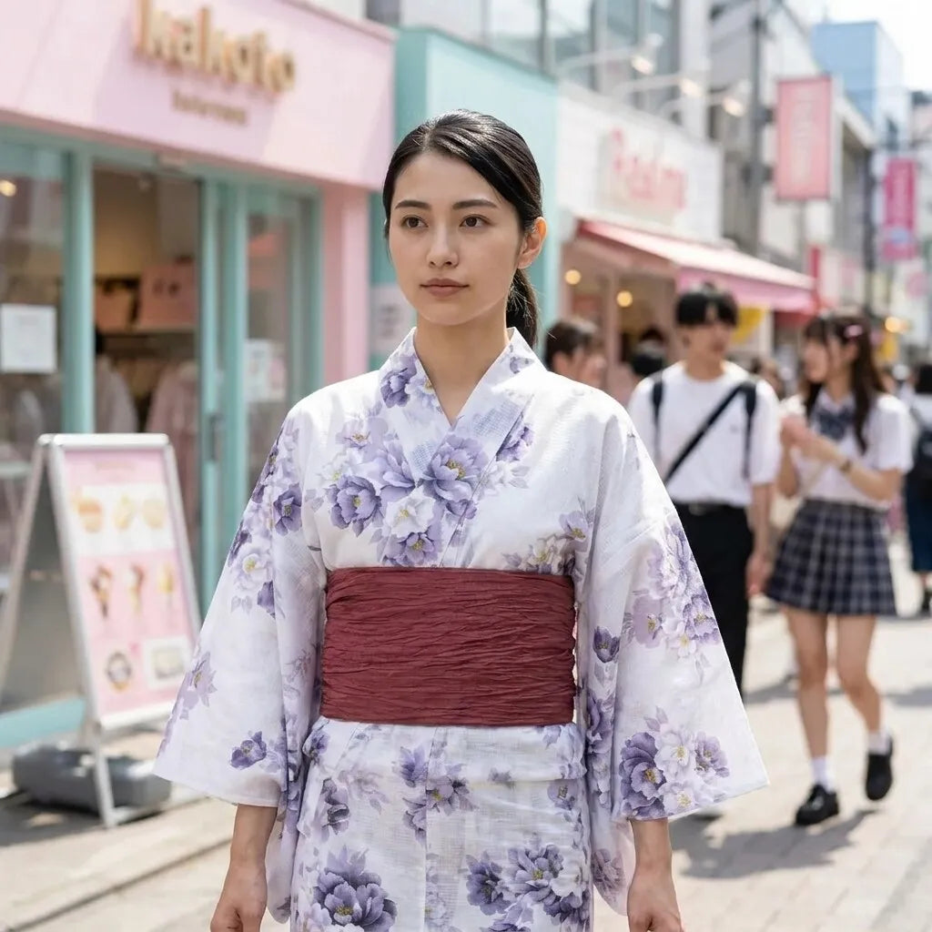 Yukata Mujer Flores vista frontal