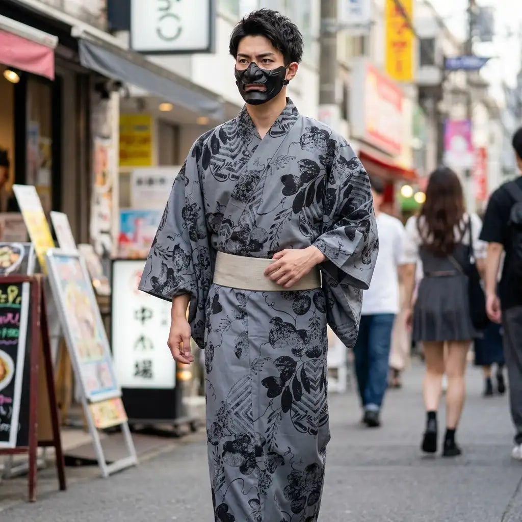 Yukata verano hombre manga ancha