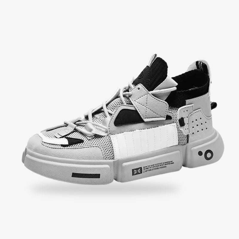 Zapatillas Harajuku de caña alta en color gris con diseño urbano japonés