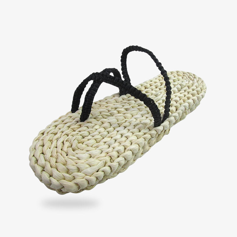 Zapatos de One Piece estilo zori con suela de paja trenzada